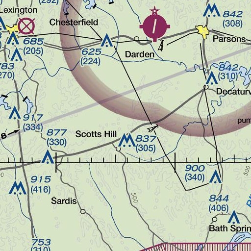 FAA VFR chart of Blue Creek, TN