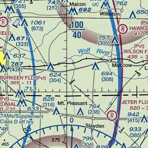 FAA VFR chart of Bluff School, TN