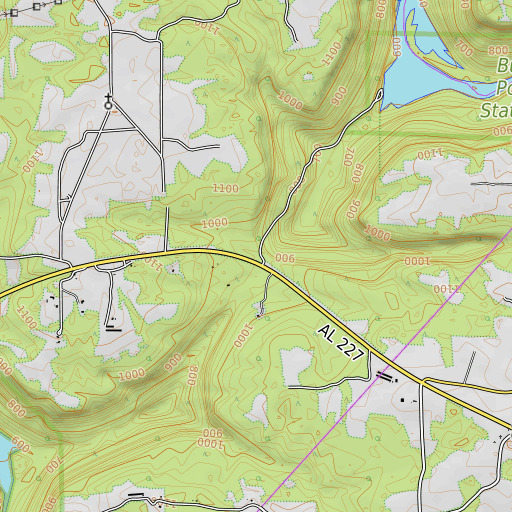 OpenTopoMap map of The Narrows, AL