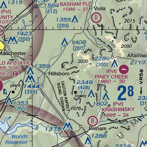 FAA VFR chart of Brooks Point, TN