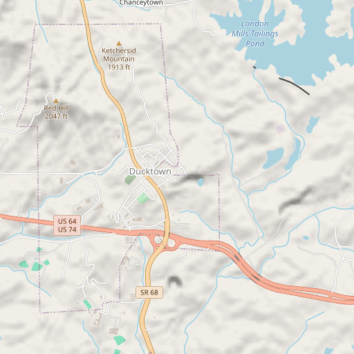 OpenStreetMap map of Burra-Burra Mine, TN