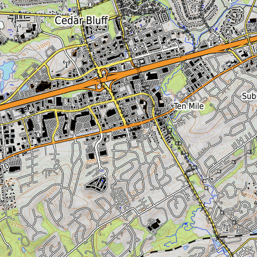 OpenTopoMap map of Cedar Springs, TN