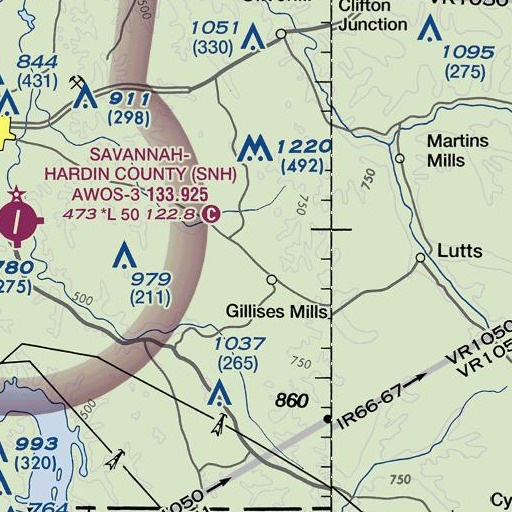 FAA VFR chart of Copeland Branch, TN