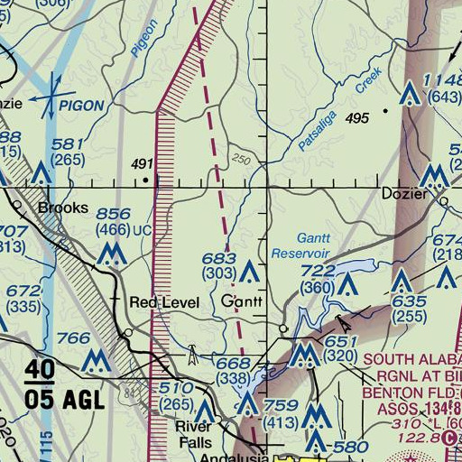 FAA VFR chart of Turkey Creek, AL