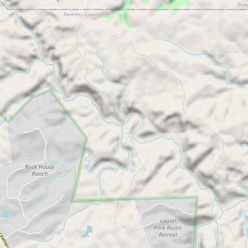 OpenStreetMap map of Crooked Branch, TN