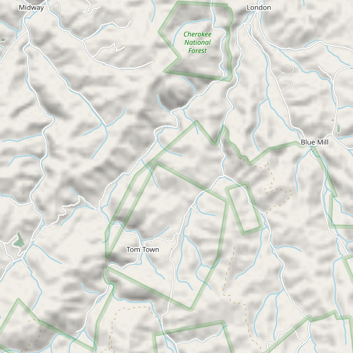 OpenStreetMap map of Cut Ridge, TN