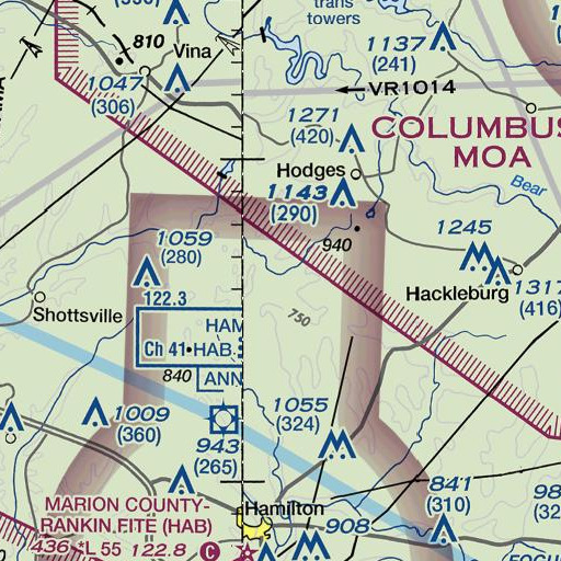 FAA VFR chart of Twomile Creek, AL
