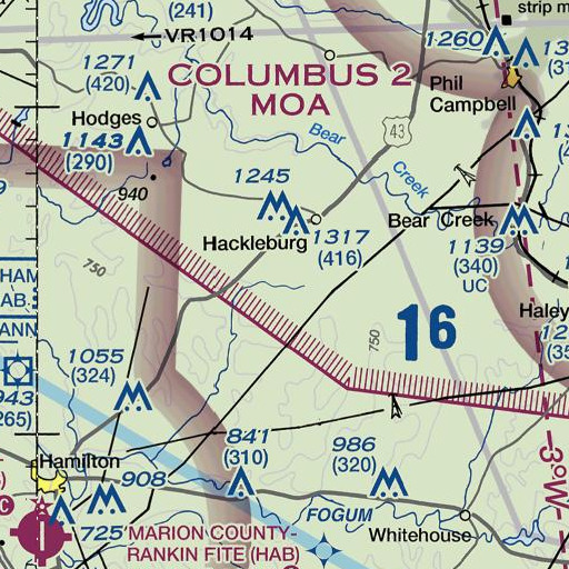 FAA VFR chart of Tyre Mill Creek, AL