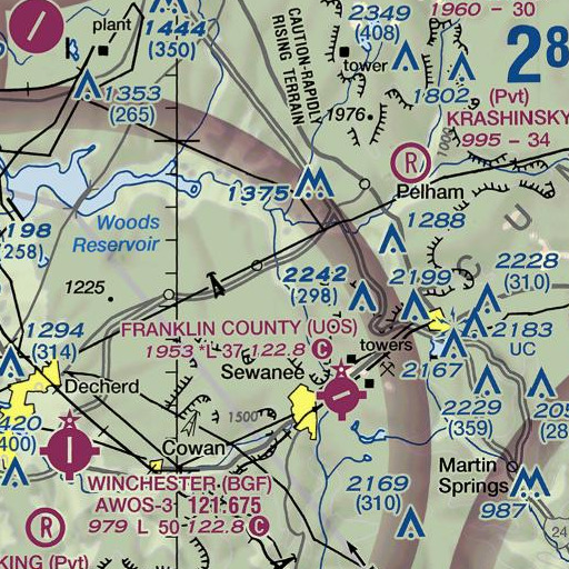 FAA VFR chart of Dick Creek, TN