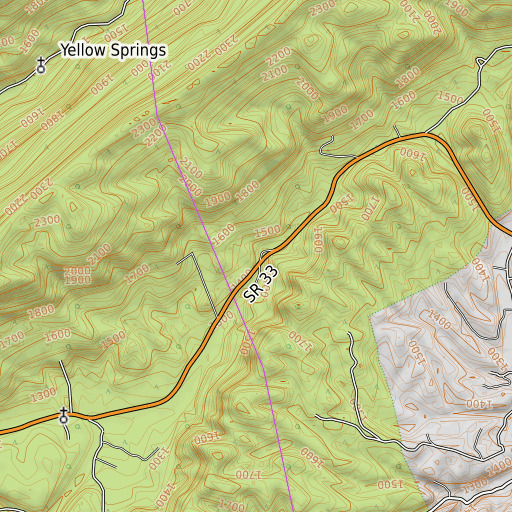 OpenTopoMap map of Dodson Spring, TN