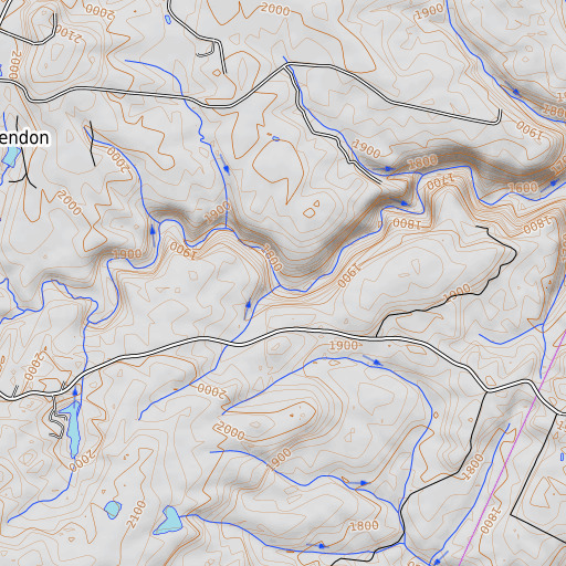OpenTopoMap map of Dry Branch, TN