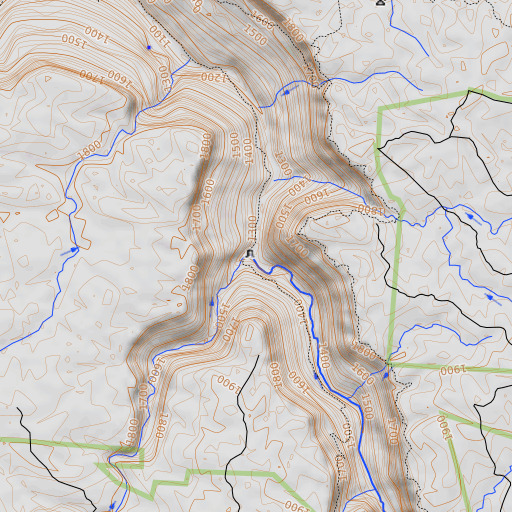 OpenTopoMap map of Fall Creek, TN