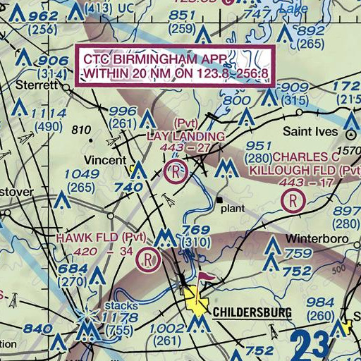 FAA VFR chart of Vincent School, AL