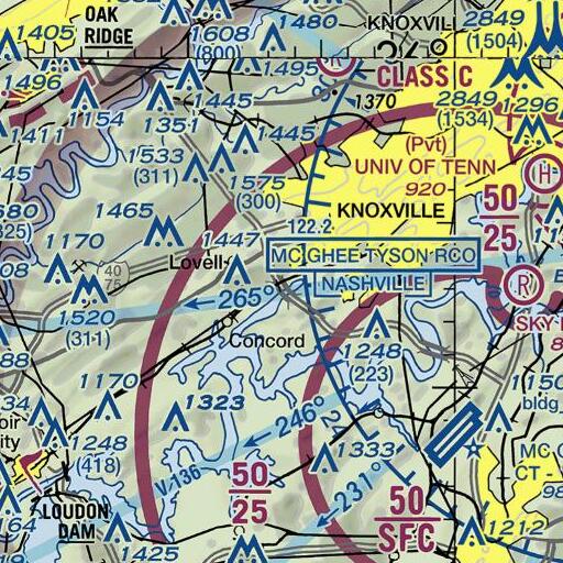 FAA VFR chart of Fox Spring, TN