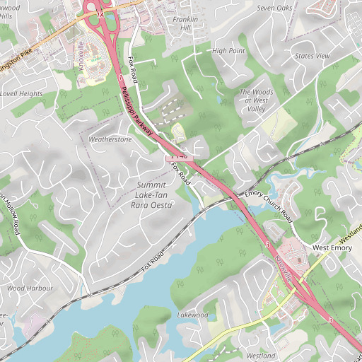 OpenStreetMap map of Fox Spring, TN