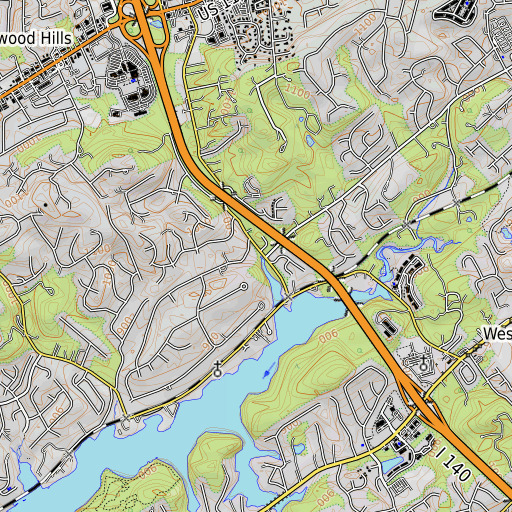 OpenTopoMap map of Fox Spring, TN