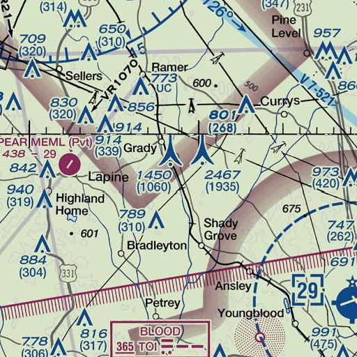 FAA VFR chart of Weaver Mill Creek, AL