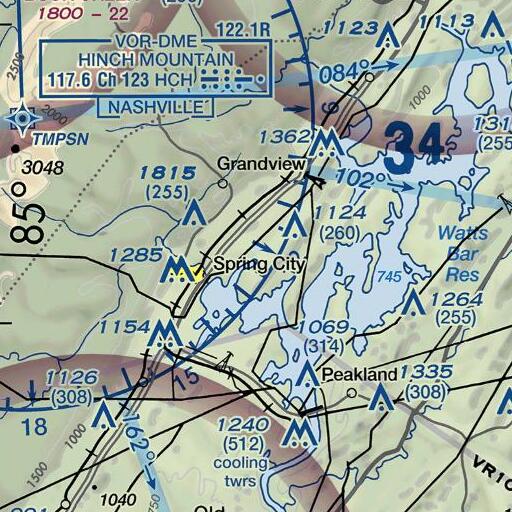 FAA VFR chart of Heiskell Branch, TN