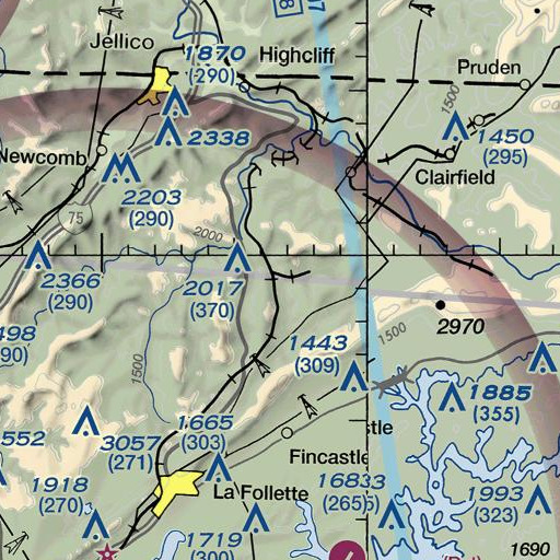 FAA VFR chart of Hogcamp Branch, TN