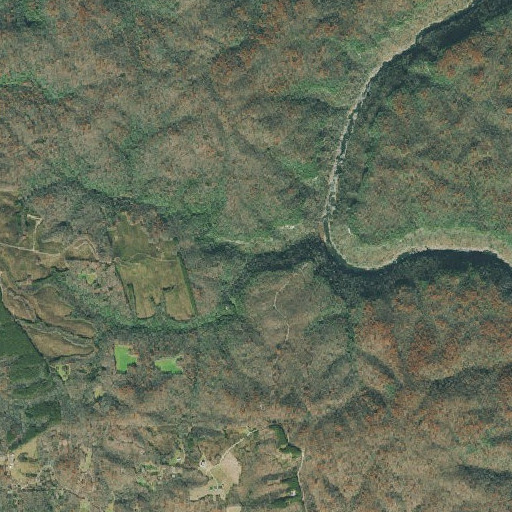 Aerial imagery of Honey Creek, TN