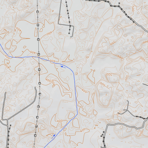 OpenTopoMap map of Humble Branch, TN