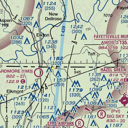 FAA VFR chart of Johnson Branch, TN