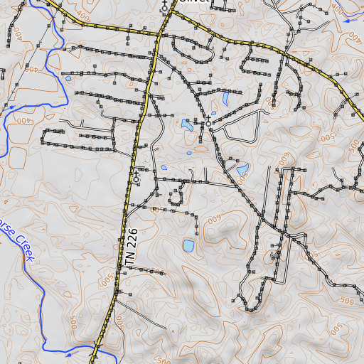 OpenTopoMap map of Kerr Spring, TN