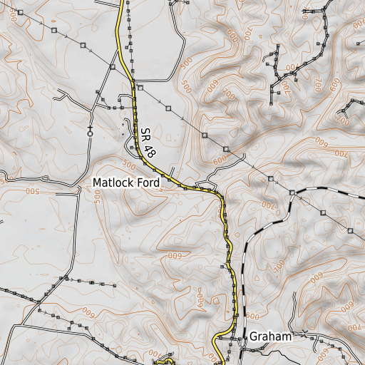 OpenTopoMap map of Keys Branch, TN