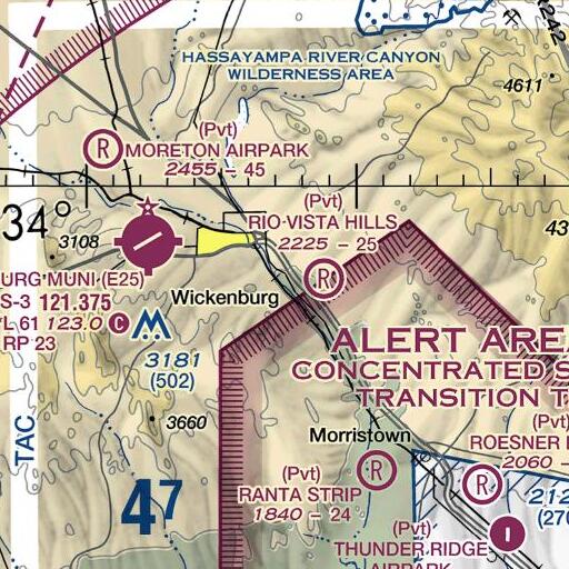 FAA VFR chart of Turtleback Wash, AZ