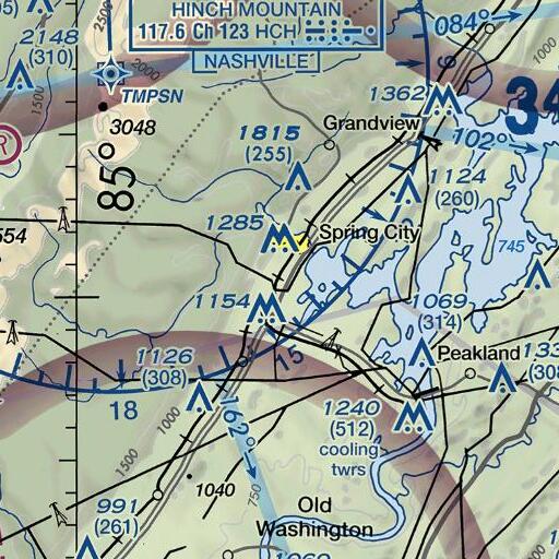 FAA VFR chart of Laurel Ford Branch, TN