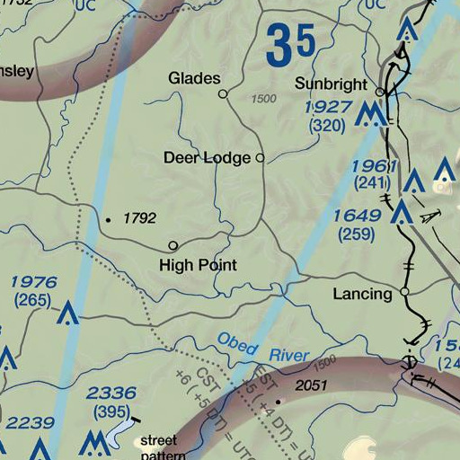 FAA VFR chart of Lavender Bridge, TN