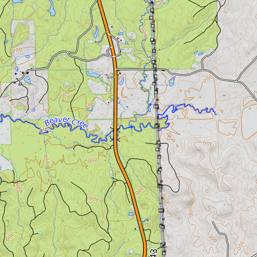 OpenTopoMap map of Wilson Creek, AL
