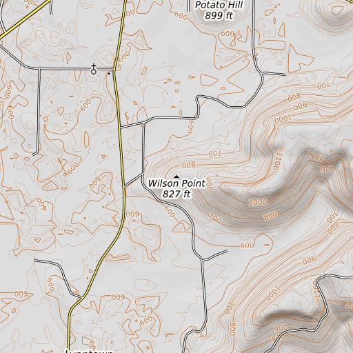 OpenTopoMap map of Wilson Point, AL