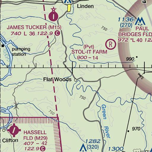 FAA VFR chart of Lee Branch, TN