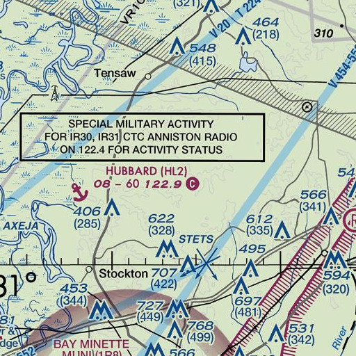 FAA VFR chart of Wolf Creek, AL
