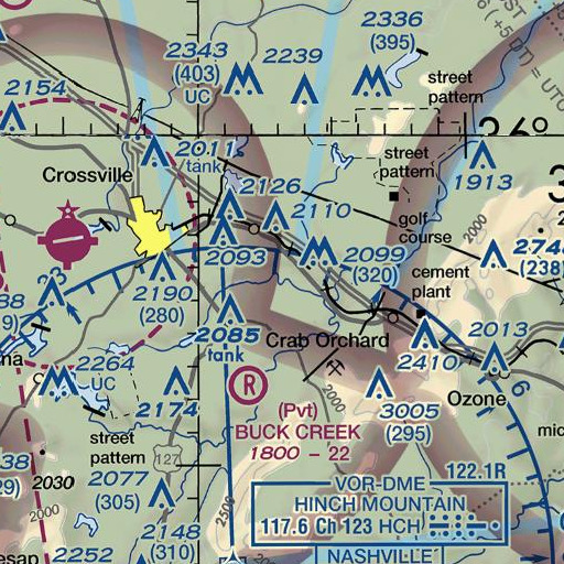FAA VFR chart of Long Branch, TN