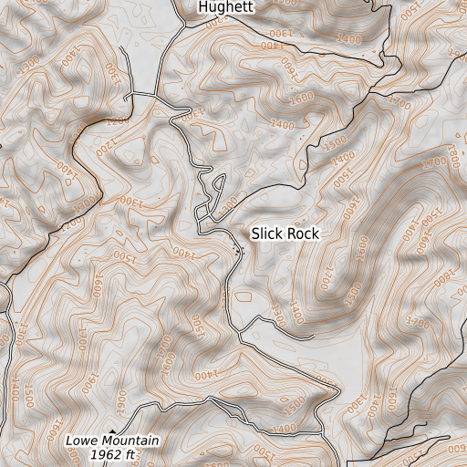 OpenTopoMap map of Long Branch, TN