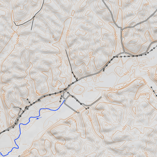 OpenTopoMap map of Long Spring, TN