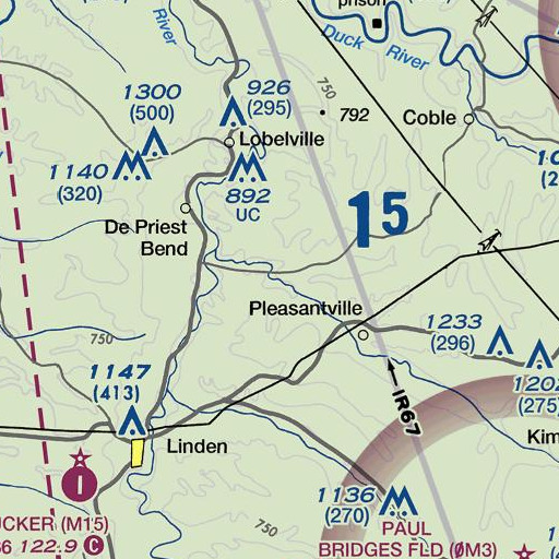 FAA VFR chart of Lower Sinking Creek, TN