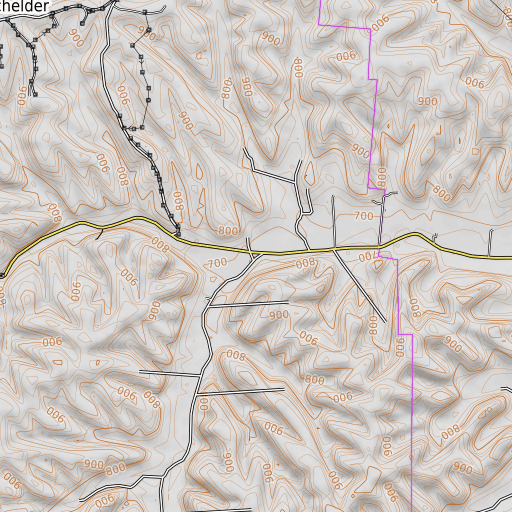 OpenTopoMap map of Macedonia School, TN