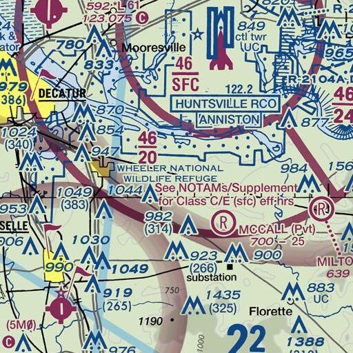 FAA VFR chart of Wright Spring, AL