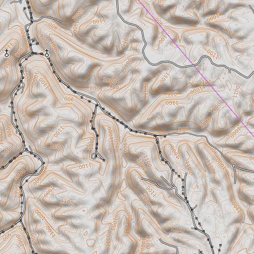 OpenTopoMap map of Martin Branch, TN