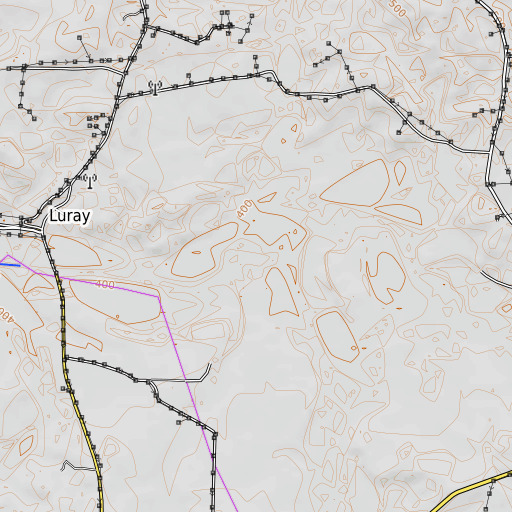 OpenTopoMap map of Middle Fork Creek, TN
