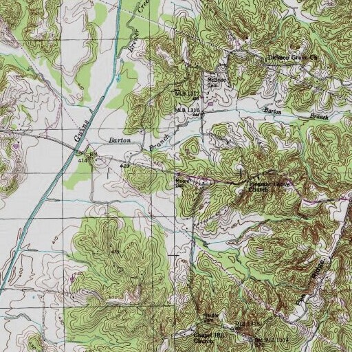 USGS 24K topo map of Moore Cemetery, TN