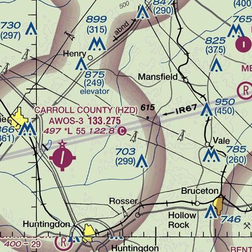 FAA VFR chart of Moore Cemetery, TN