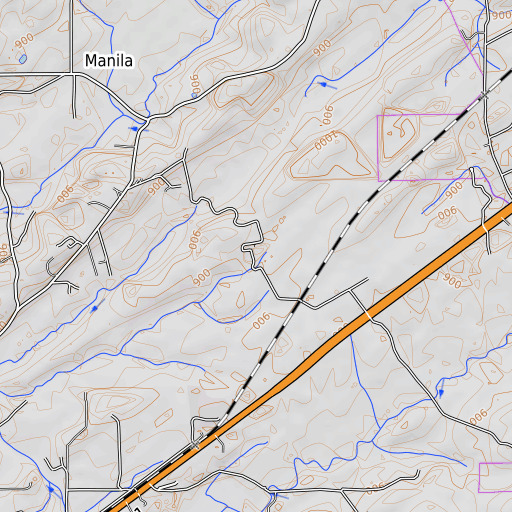OpenTopoMap map of Mount Arnon School, TN