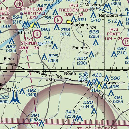 FAA VFR chart of Mack Snell Dam, AL