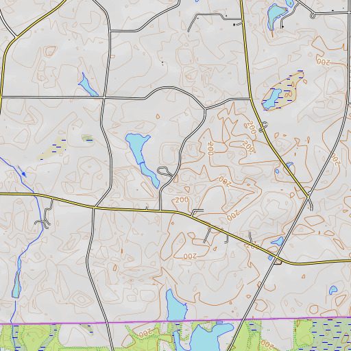 OpenTopoMap map of Mack Snell Dam, AL