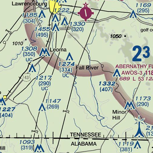 FAA VFR chart of Norton Branch, TN