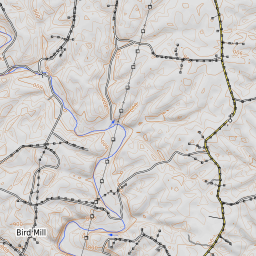 OpenTopoMap map of Norton Branch, TN
